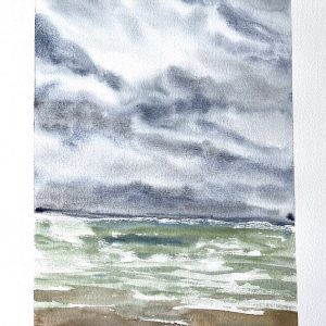 aquarelle originale Gris Ciel nadejart
