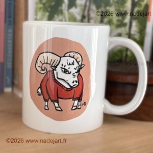 mug signe bélier humour ©2026 www.nadejart.fr artiste