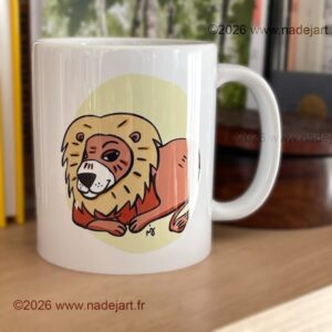 mug signe lion humour ©2026 www.nadejart.fr artiste