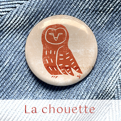 pin's badge animal totem chouette