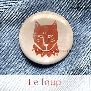 pin's badge animal totem loup