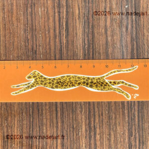 règle plastique 15cm motif guépard artiste