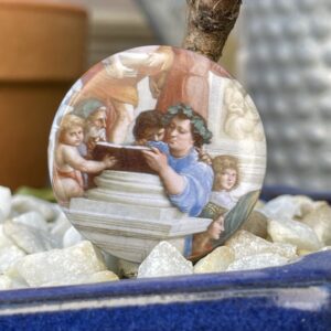 Épicure Détails l’école d’Athènes de Raphaël Badge artistique à tirage unique