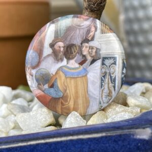 Détails l’école d’Athènes de Raphaël Badge artistique à tirage unique