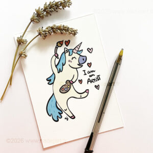 licorne artiste carte illustration artiste indépendant