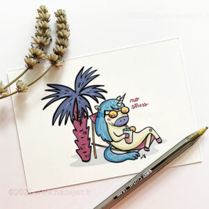 Carte artiste indépendant licorne cool