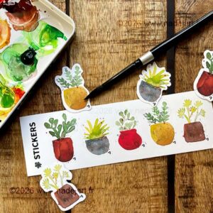 mini planche stickers plantes aquarelle ©2026 www.nadejart.fr