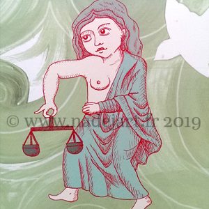 carte illustrée signe du zodiaque de la balance