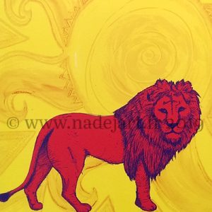 carte illustrée signe du lion