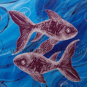 carte illustrée signe des poissons