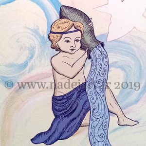 carte illustrée signe du verseau