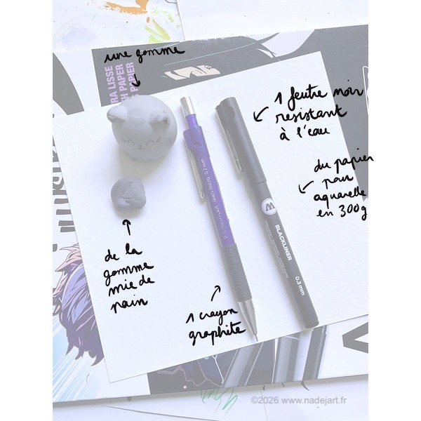 matériel pour dessin facile